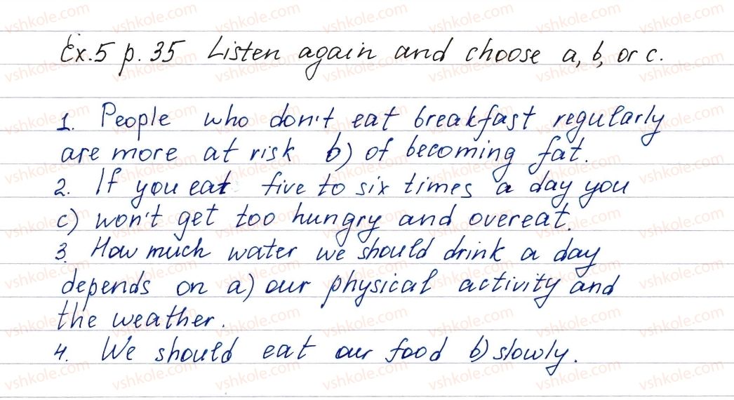 фото задание ex5p35 - lesson 2. a healthy lifestyle - unit 1. it’s your life