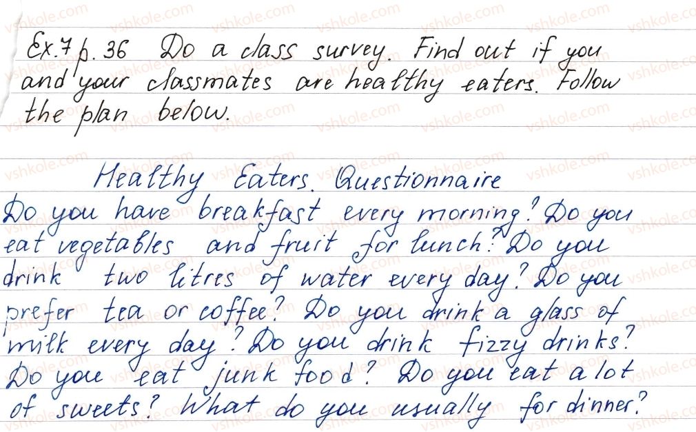 фото задание ex7p36 - lesson 2. a healthy lifestyle - unit 1. it’s your life