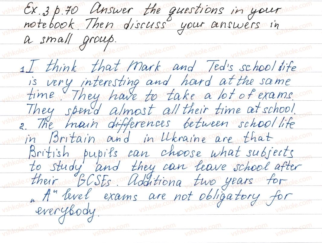 фото задание ex3p70 - lesson 1. what’s your school like? - unit 2. your school time