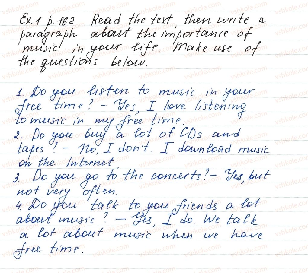 фото задание ex1p162 - lesson 2. music is heard everywhere - unit 3. your preferences