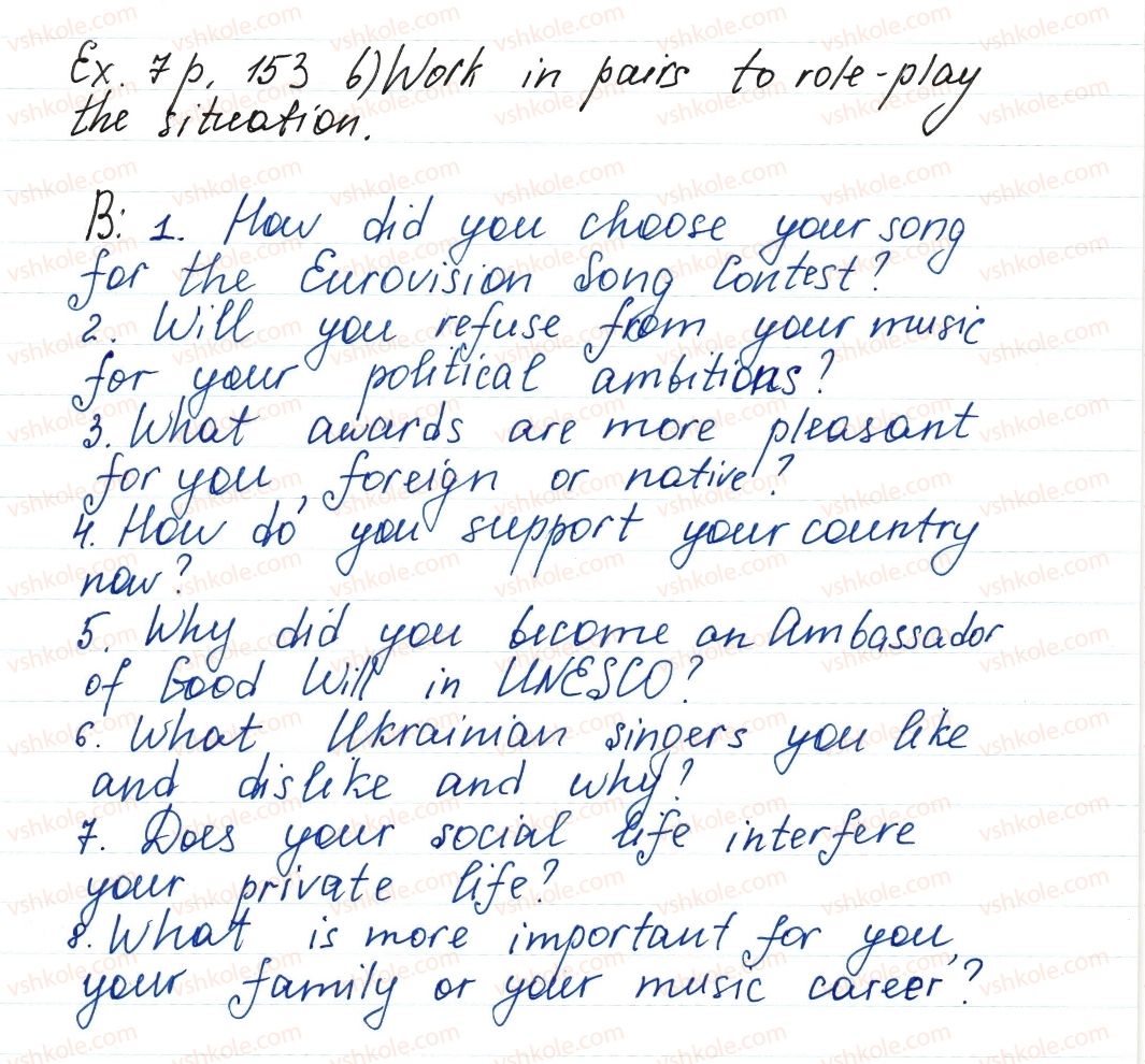 фото задание ex7p153 - lesson 2. music is heard everywhere - unit 3. your preferences