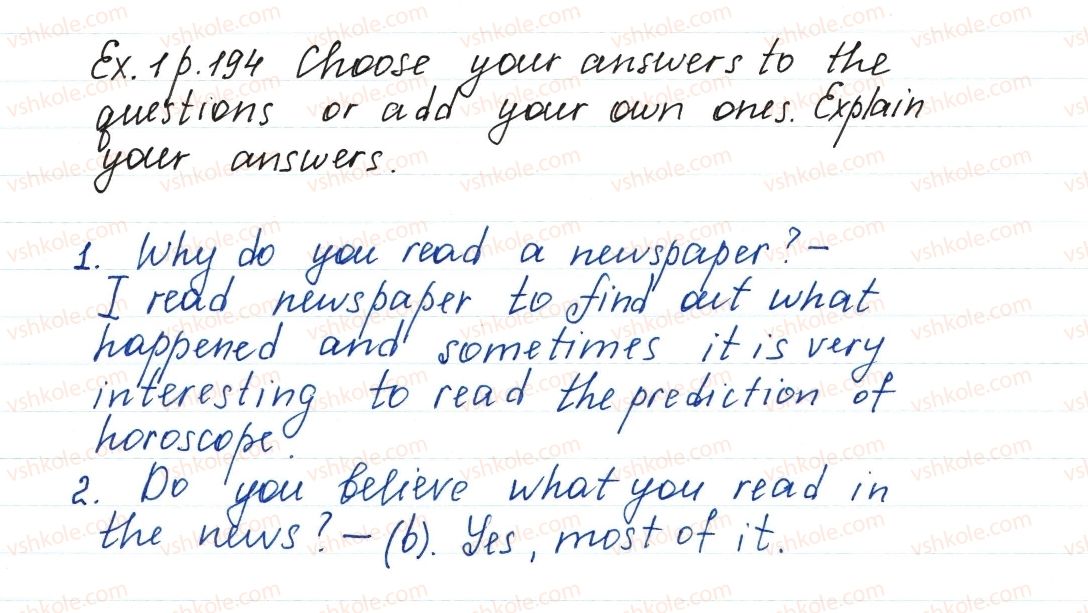 фото задание ex1p194 - lesson 1. a daily, a weekly, a monthly - unit 4. broaden your mind!