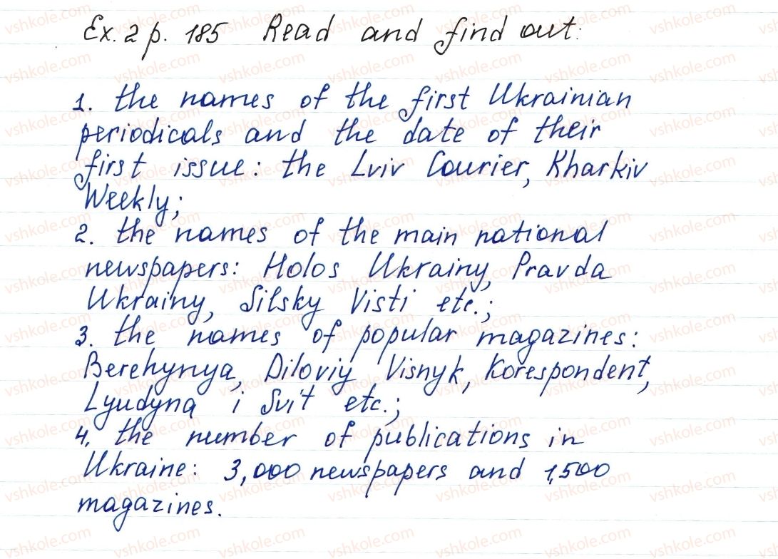 фото задание ex2p185 - lesson 1. a daily, a weekly, a monthly - unit 4. broaden your mind!