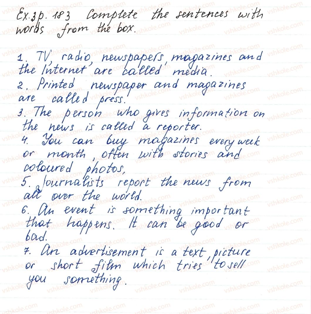 фото задание ex3p183 - lesson 1. a daily, a weekly, a monthly - unit 4. broaden your mind!