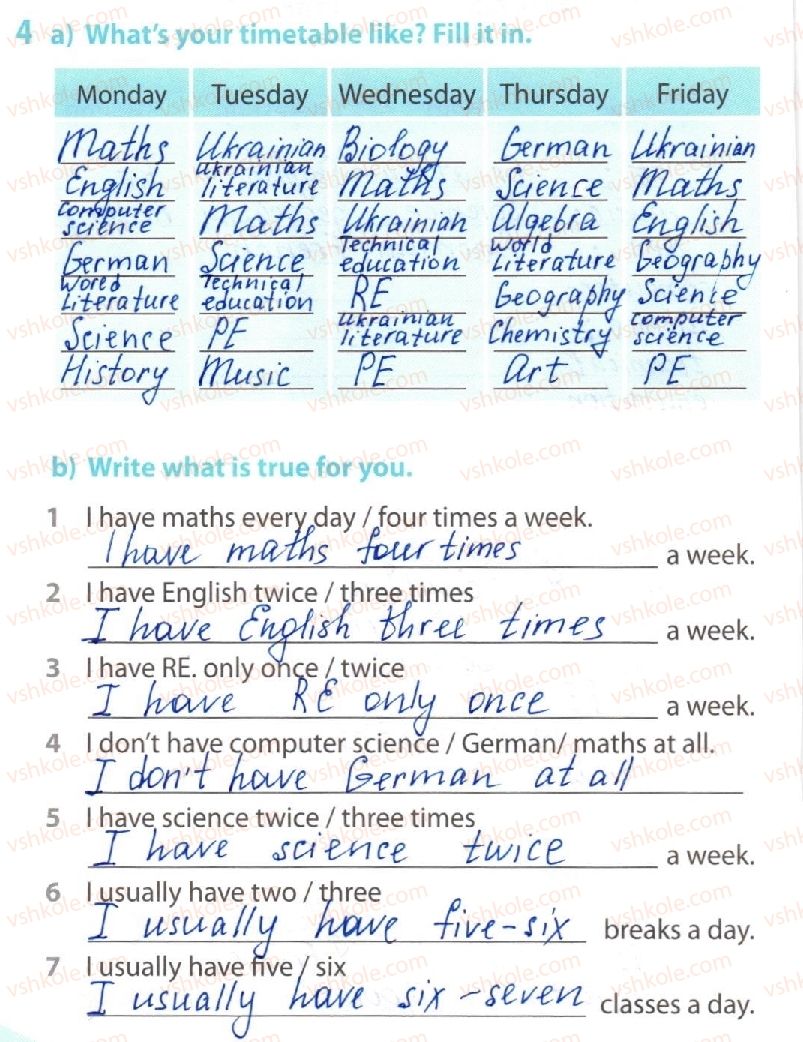 фото задание 4 - lesson 1. what's your school like? - unit 2. your school time