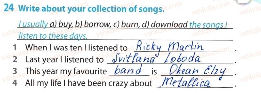 фото задание 24 - lesson 2. music is heard everywhere! - unit 3. your preferences