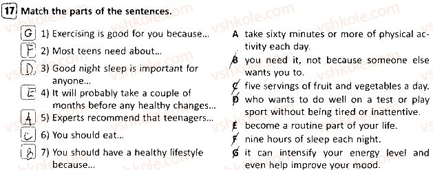 фото задание 17 - lesson 2. a healthy lifestyle - unit 1. it’s your life