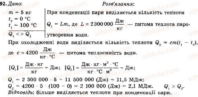 фото задание 92 - § 12. випаровування і конденсація рідин. питома теплота пароутворення речовини - розділ 1. теплові явища