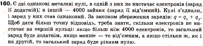фото задание 160 - § 21. закон кулона - розділ 2. електричні явища. електричний струм