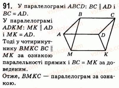 фото задание 91 - 3. ознаки паралелограма - § 1. чотирикутники
