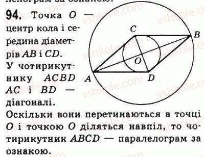 фото задание 94 - 3. ознаки паралелограма - § 1. чотирикутники