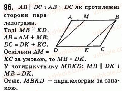 фото задание 96 - 3. ознаки паралелограма - § 1. чотирикутники