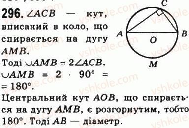 фото задание 296 - 9. центральні і вписані кути - § 1. чотирикутники