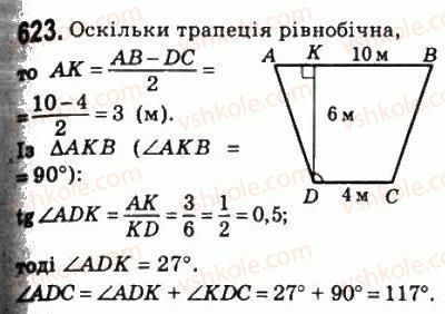 фото задание 623 - 18. розв’язування прямокутних трикутників - § 3. розв'язування прямокутних трикутників