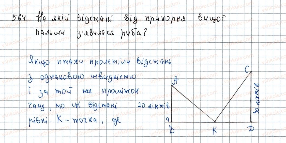 фото задание 564 - 16. теорема піфагора - § 3. розв'язування прямокутних трикутників