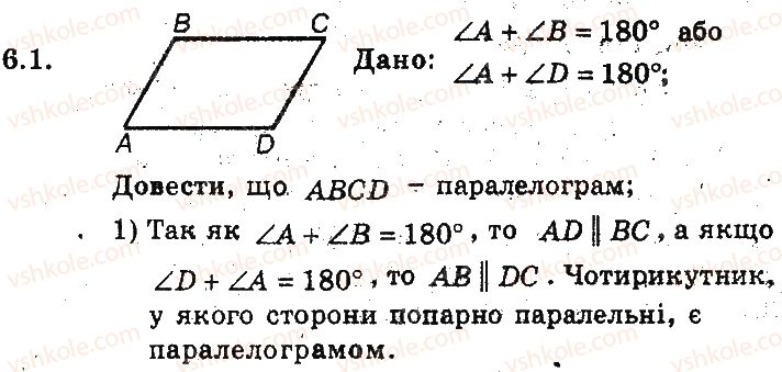 фото задание 1 - 6. ознаки паралелограма - § 2. многокутники. чотирикутники