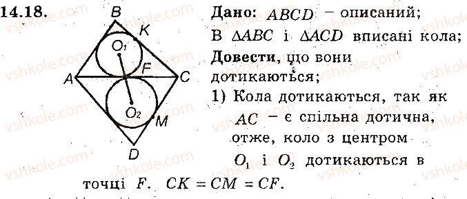 фото задание 18 - 14. описані чотирикутники - § 3. вписані та описані чотирикутники