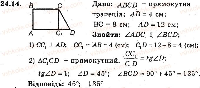 фото задание 14 - 24. тригонометричні функції гострого кута прямокутного трикутника - § 5. розв'язування прямокутних трикутників