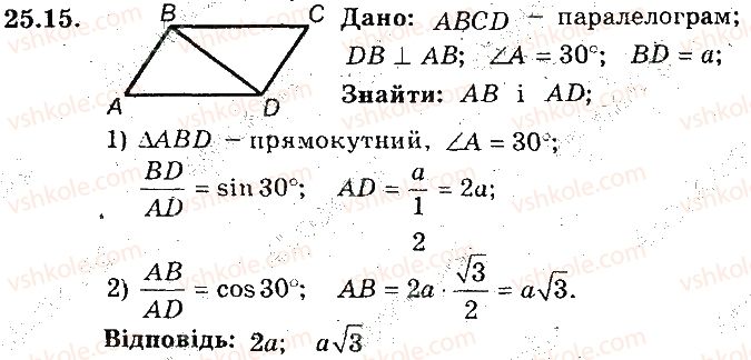 фото задание 15 - 25. розв’язування прямокутних трикутників - § 5. розв'язування прямокутних трикутників