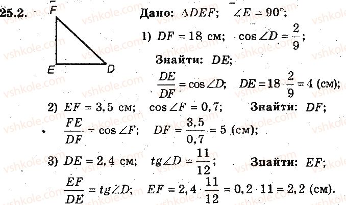 фото задание 2 - 25. розв’язування прямокутних трикутників - § 5. розв'язування прямокутних трикутників
