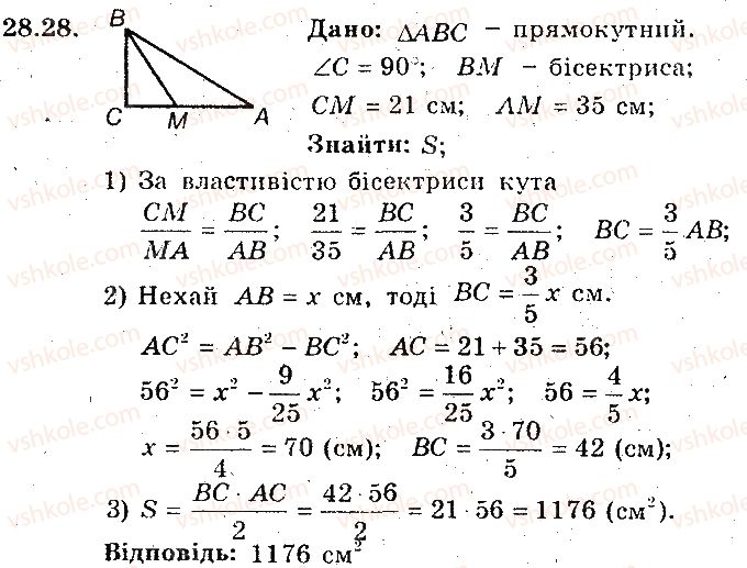 фото задание 28 - 28. площа трикутника - § 6. площа многокутника