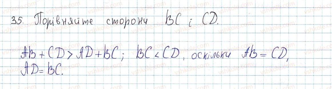 фото задание 35 - § 2. паралелограм і його властивості - розділ 1. чотирикутники