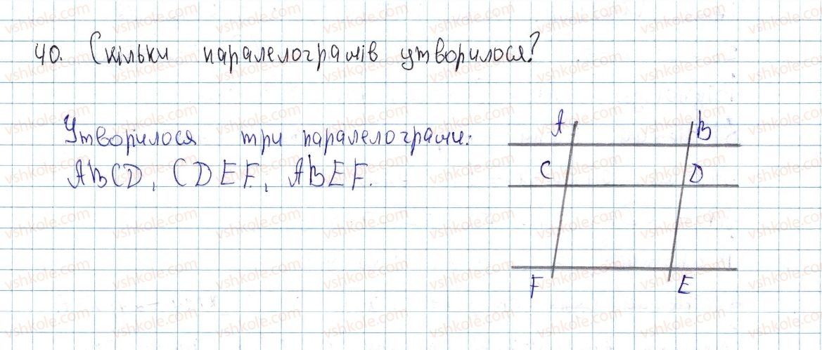 фото задание 40 - § 2. паралелограм і його властивості - розділ 1. чотирикутники