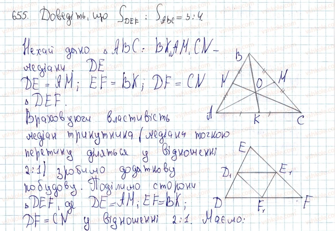 фото задание 655 - §18. застосування площ - розділ 3. многокутники. площі многокутників