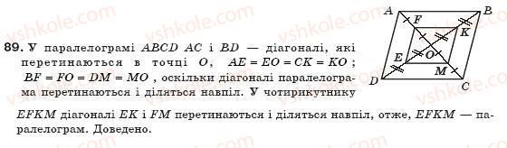 фото задание 89 - § 3. ознаки паралелограма - розділ 1. чотирикутники