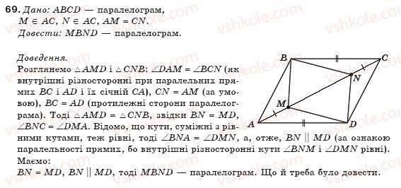 фото задание 69 - § 2. паралелограми - розділ 1. чотирикутники