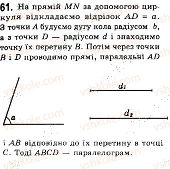 фото задание 61 - § 2. паралелограми - розділ 1. чотирикутники