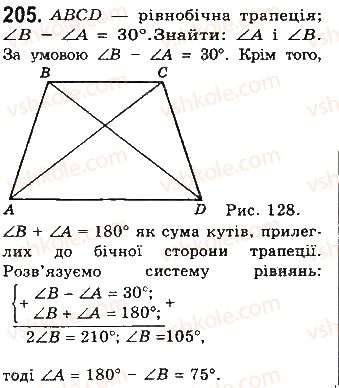 фото задание 205 - § 5. трапеція - розділ 1. чотирикутники