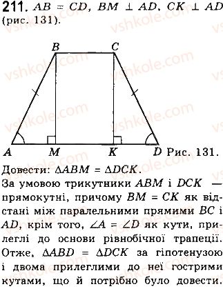 фото задание 211 - § 5. трапеція - розділ 1. чотирикутники