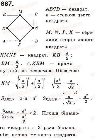 фото задание 887 - § 20. площа многокутника - розділ 4. многокутники та їх площі
