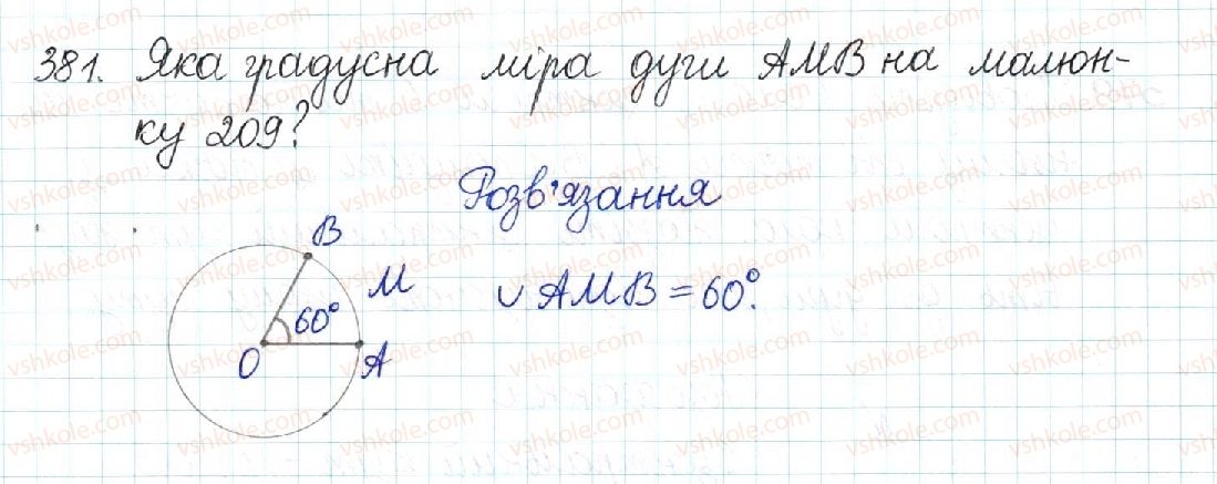 фото задание 381 - § 8. центральні та вписані кути - розділ 1. чотирикутники