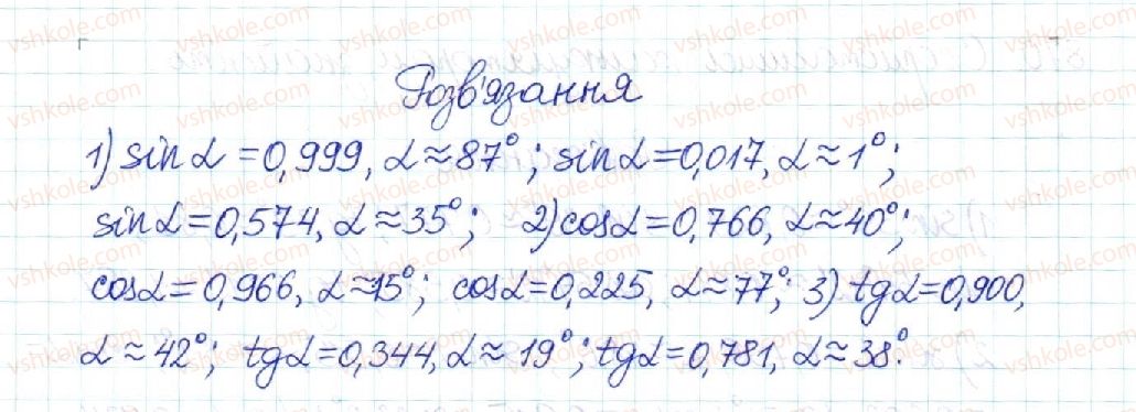 фото задание 873 - § 18. обчислення значень sin α, cos α та tg α - розділ 3. розв’язування прямокутних трикутників