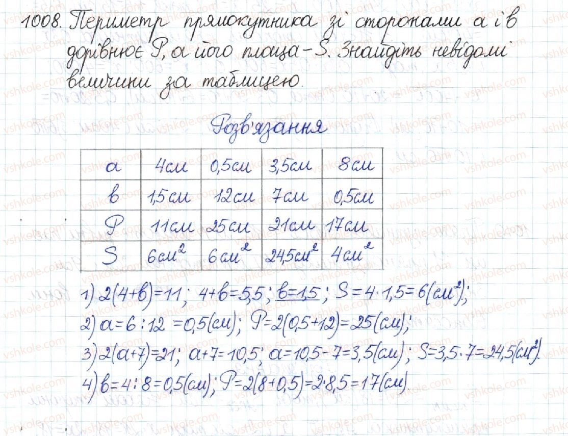 фото задание 1008 - § 21. поняття площі. площа прямокутника - розділ 4. многокутники. площі многокутників