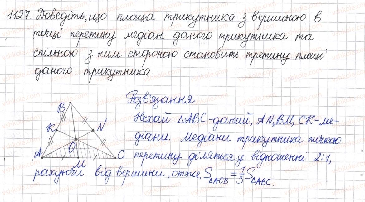 фото задание 1127 - § 23. площа трикутника - розділ 4. многокутники. площі многокутників