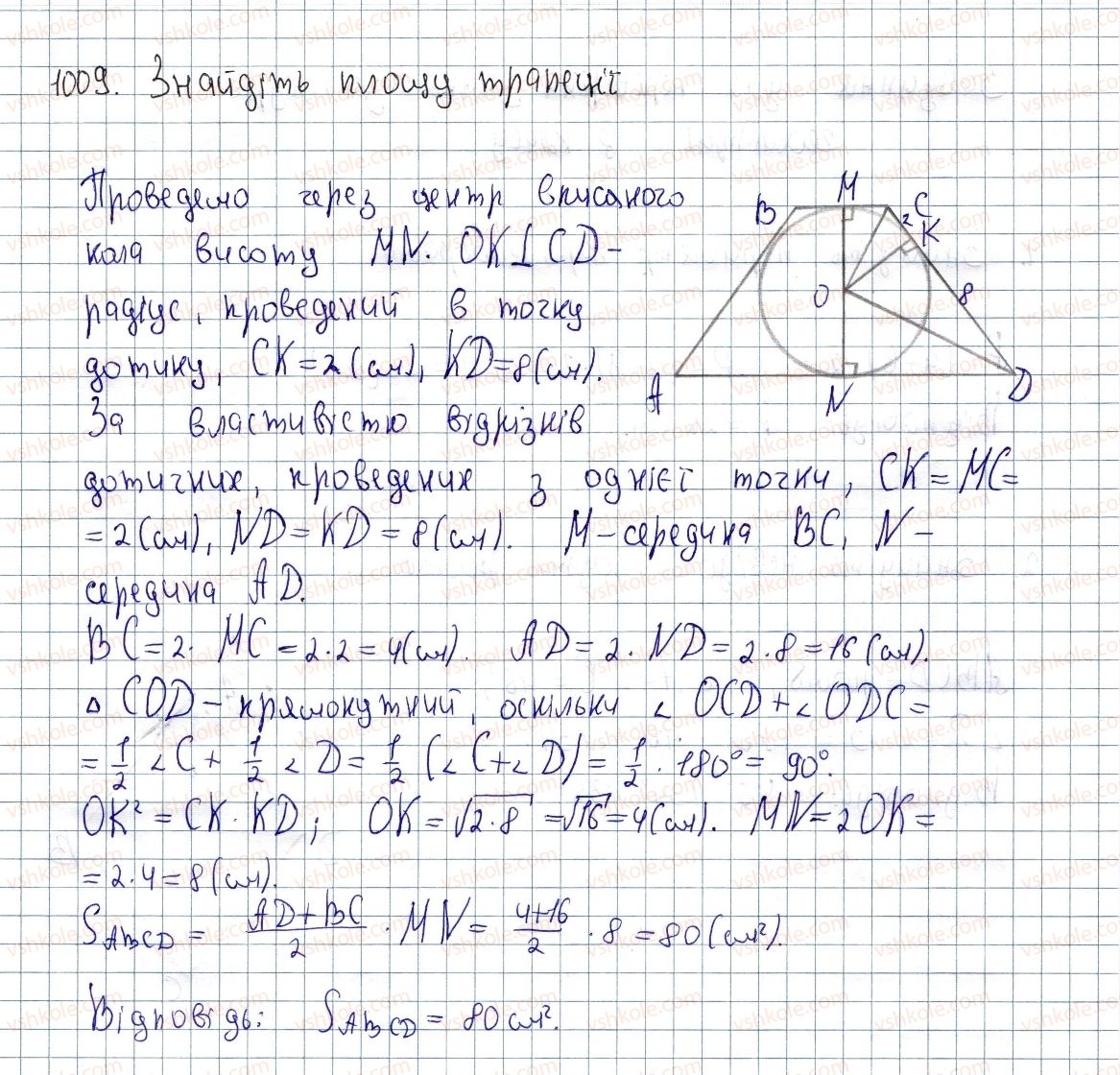 фото задание 1009 - вправи для повторення розділу 4 - розділ 4. многокутники. площі многокутників