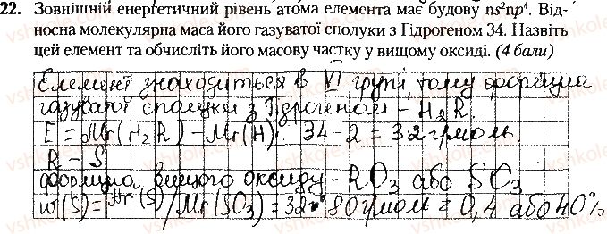 фото задание 22 - варіант 1 - контрольна робота № 1. періодичний закон. будова атома - контрольні роботи