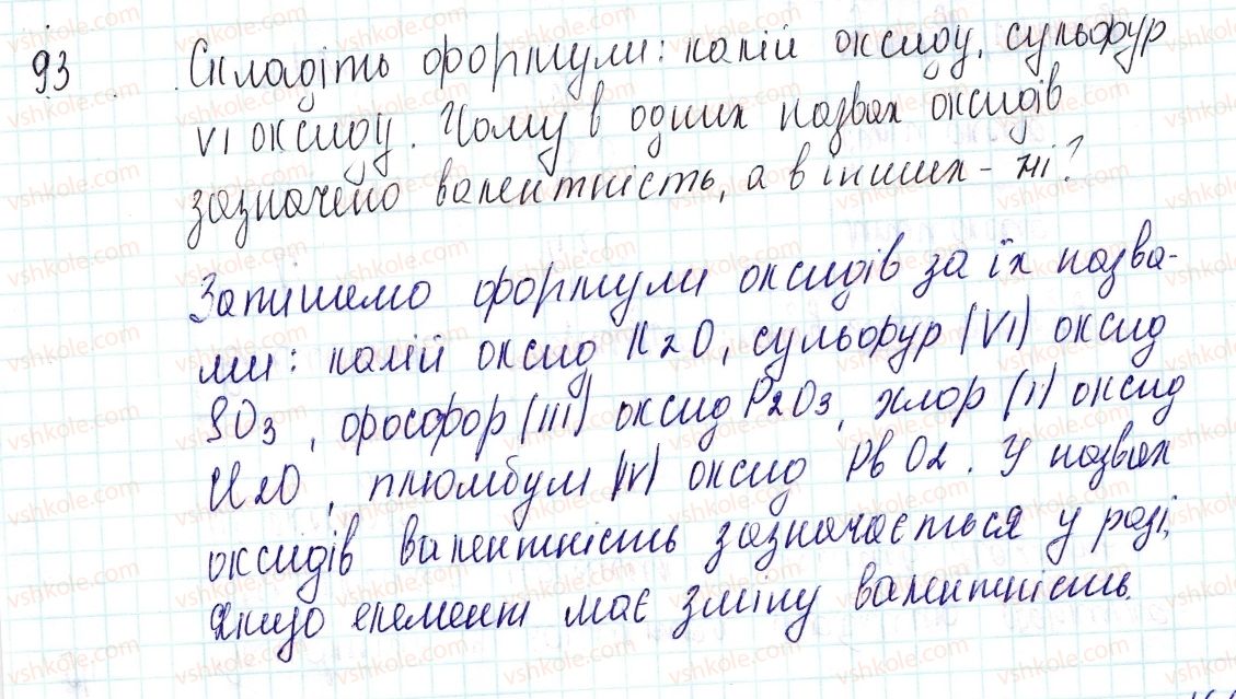 фото задание 93 - застосовуємо - § 30. поняття про оксиди - тема 4. основні класи неорганічних сполук