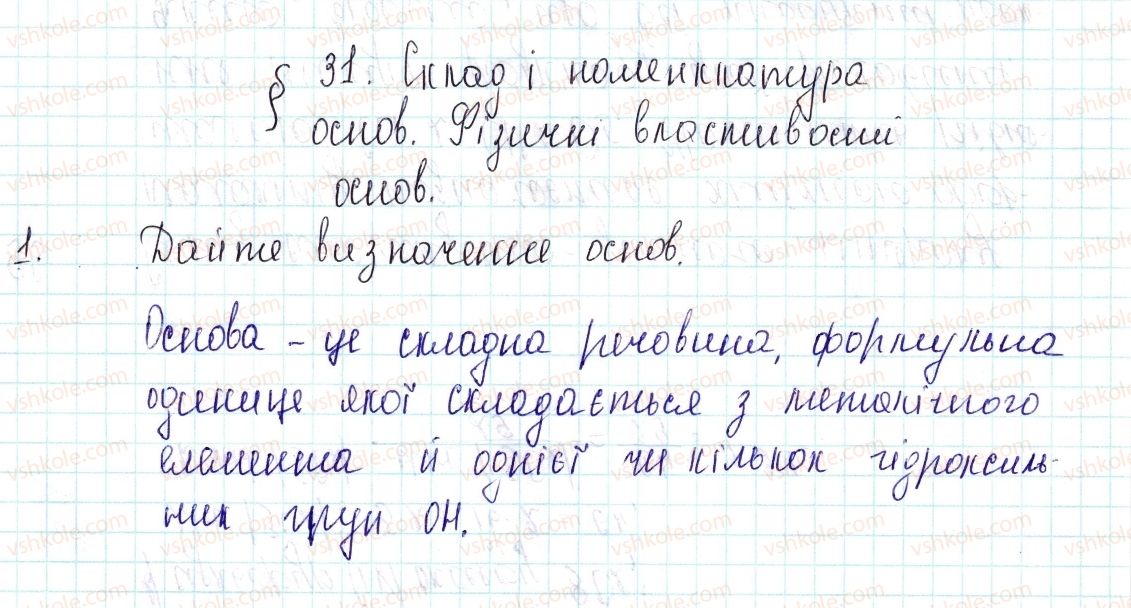 фото задание 1 - знаємо, розуміємо - § 31. склад і номенклатура основ - тема 4. основні класи неорганічних сполук