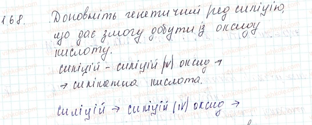 фото задание 168 - застосовуємо - § 43. генетичні зв’язки між простими речовинами та основними класами неорганічних сполук - тема 4. основні класи неорганічних сполук