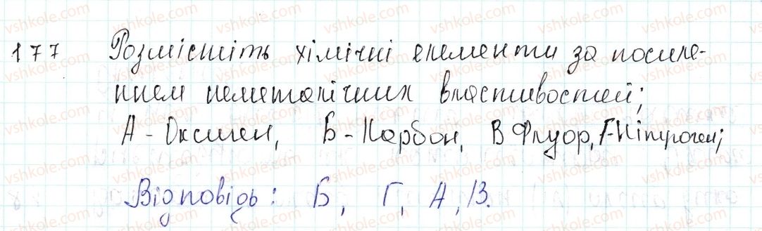 фото задание 177 - застосовуємо - § 46. залежність характеру елементів і властивостей їхніх сполук від електронної будови атомів - тема 4. основні класи неорганічних сполук