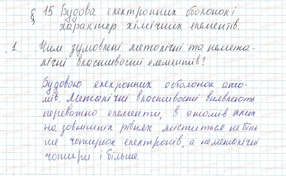 фото задание 1 - § 15. будова електронних оболонок і властивості хімічних елементів - тема 1. періодичний закон і періодична система хімічних елементів. будова атома
