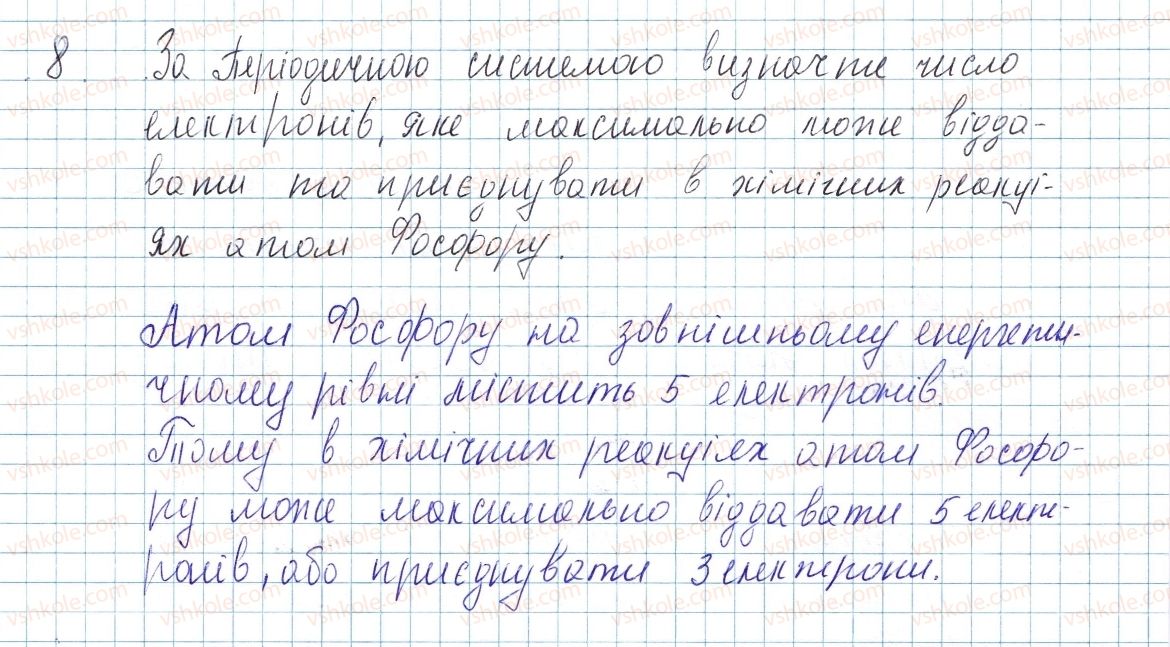 фото задание 8 - до § 15 - завдання для засвоєння матеріалу §4-§16 - тема 1. періодичний закон і періодична система хімічних елементів. будова атома