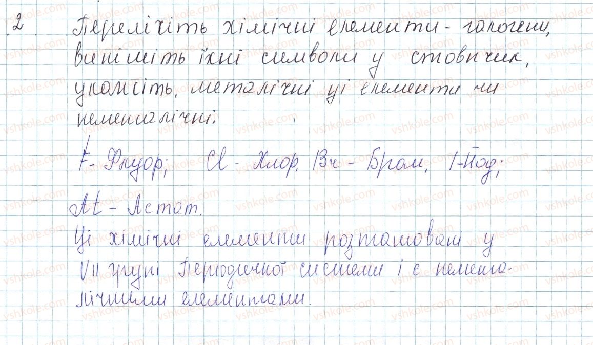 фото задание 2 - § 5. поняття про лужні елементи, галогени та інертні елементи - тема 1. періодичний закон і періодична система хімічних елементів. будова атома