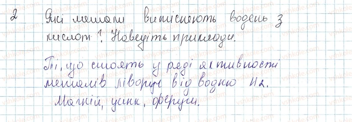 фото задание 2 - § 36. ряд активності металів. реакції заміщення - тема 4. основні класи неорганічних сполук