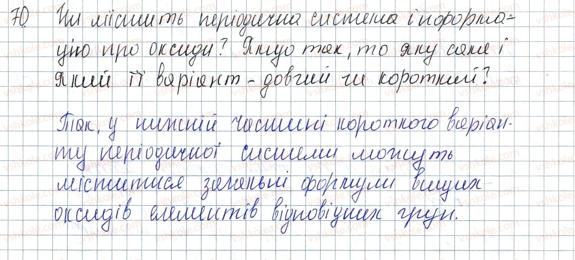 фото задание 70 - § 11. періодична система і хімічні властивості сполук - розділ 1. періодичний закон і періодична система хімічних елементів. будова атома