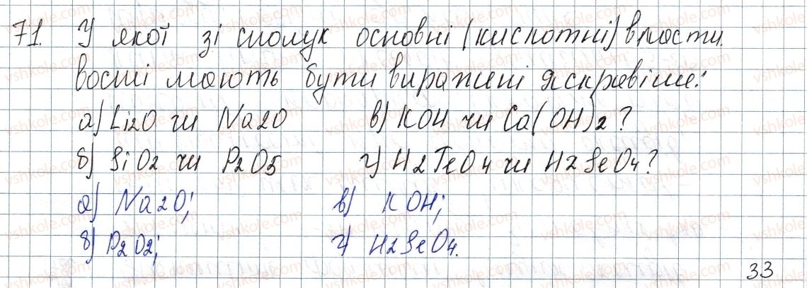 фото задание 71 - § 11. періодична система і хімічні властивості сполук - розділ 1. періодичний закон і періодична система хімічних елементів. будова атома